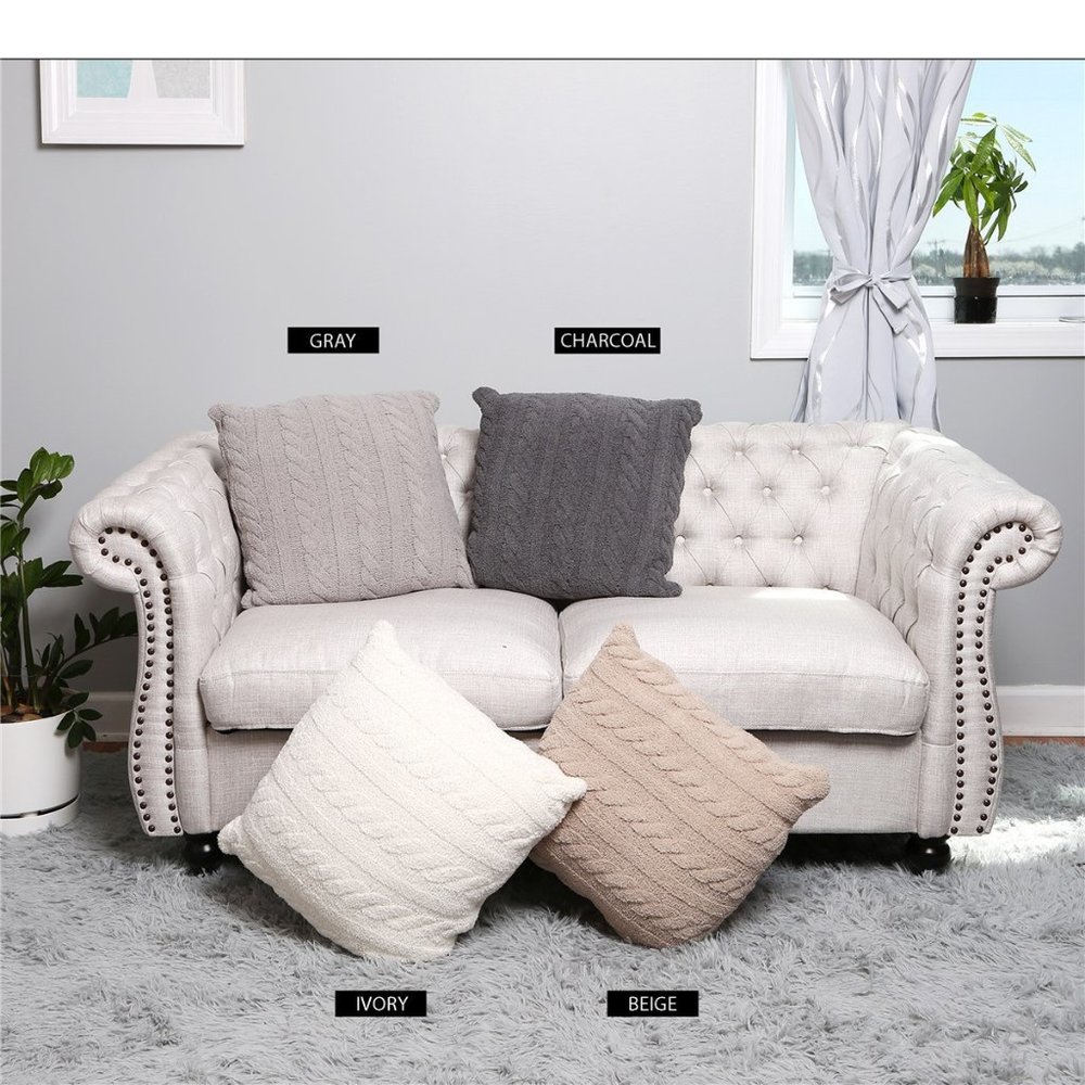 P/S Solid Cable Knit Patterned Cushion Cover! Luxury Soft Couch Pillow·Comfyluxe